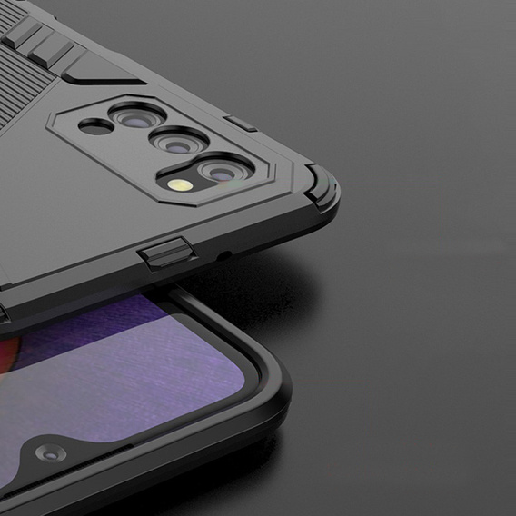 Чехол для Samsung Galaxy A03s, Military kickstand, чёрный