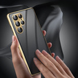 Чехол для Samsung Galaxy S23 Ultra, Magnetic Dual Glass, золотой