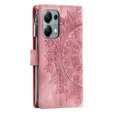 Откидной чехол для Xiaomi Redmi Note 13 Pro 4G / Xiaomi Redmi Note 14S / Xiaomi Poco M6 Pro 4G, Mandala, розовый rose gold