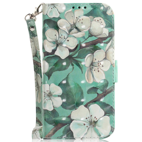 Откидной чехол для Motorola Edge 50 Pro 5G, Wallet, Flowers белый
