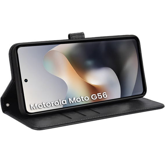 Флип-кейс для Motorola Moto G56 5G, Wallet Rhombus, чёрный