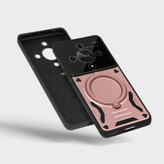 Бронированный чехол для Honor Magic 6 Lite 5G, Magnetic Ring, розовый
