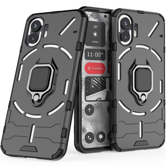 Чехол до Nothing Phone 2, Kickstand Ring, чёрный