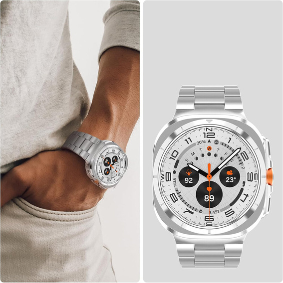 Ремінець-браслет для Samsung Galaxy Watch 4/5/6 40/42/43/44/45/46/47 мм, сріблястий