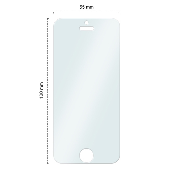 2x Загартоване скло для iPhone 5/5S/5C/SE, ERBORD 9H Hard Glass на екрані