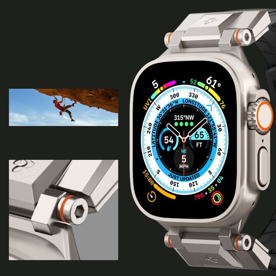 Ремінець SPIGEN для Apple Watch 1/2/3/4/5/6/7/8/SE/Ultra 42/44/45/49MM, Durapro Armor, чорний