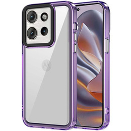 Чoхол до Motorola Edge 50 Neo / Motorola ThinkPhone 25, Fusion Hybrid, прозорий / фіолетовий