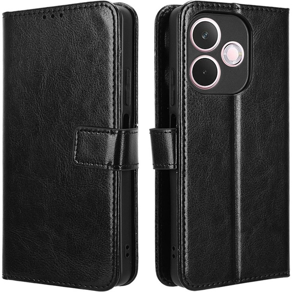 Футляр з клапаном для Oppo A5 Pro 5G, Crazy Horse Wallet, чорний