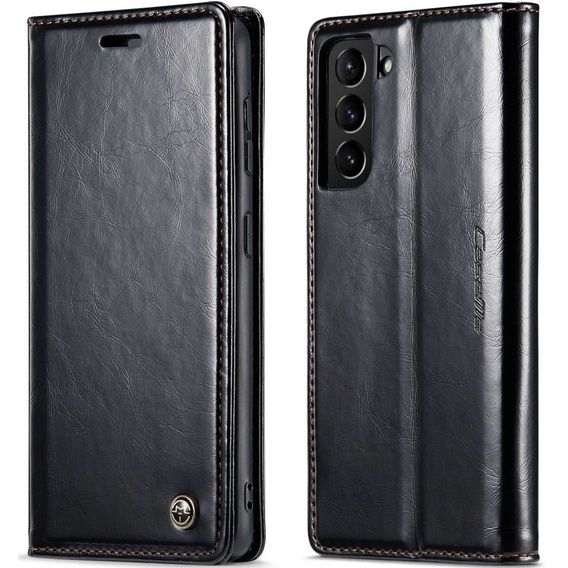 Флип-кейс CASEME для Samsung Galaxy S21, Waxy Textured, чёрный