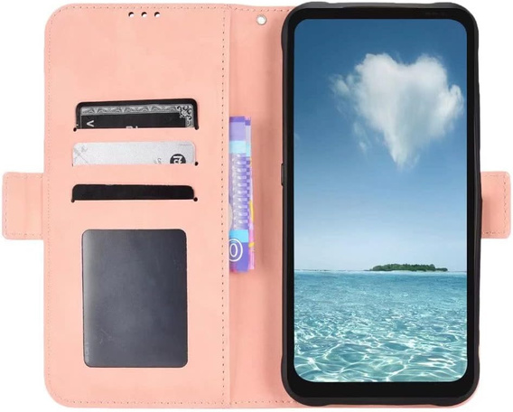 Откидной чехол для Realme 12+ Plus 5G, Card Slot, розовый