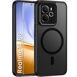 Чохол для Realme 14 5G / Realme 14T 5G, для MagSafe, ERBORD Matt Case, чорний + захисне скло