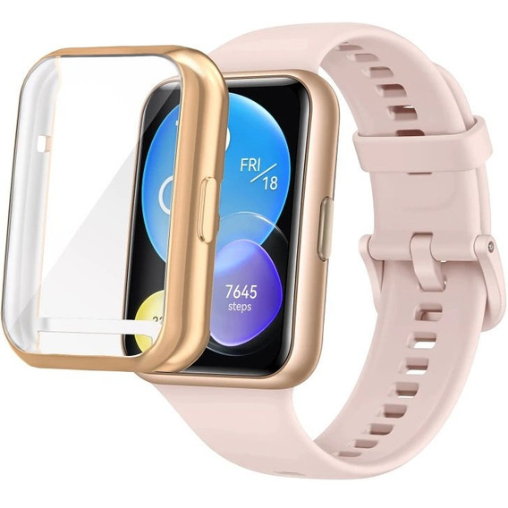 Чехол 2в1 с защитой экрана для часов Huawei Watch Fit 2, Gold