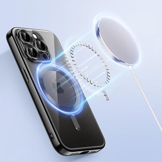 Чохол для iPhone 16 Pro Max, Electro MagSafe, чорний + Скло на екран