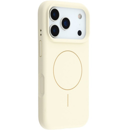 Силиконовый чехол для iPhone 17 Pro, для MagSafe, противоударный, бежевый