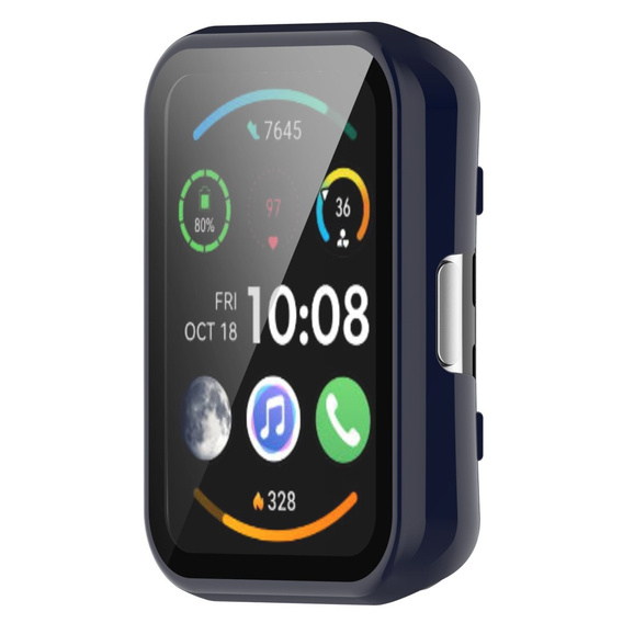 Чехол 2 в 1 + закаленное стекло для Huawei Watch Fit / Fit SE, темно-синий