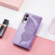 Откидной чехол для Samsung Galaxy S25 Edge, Butterfly, фиолетовый