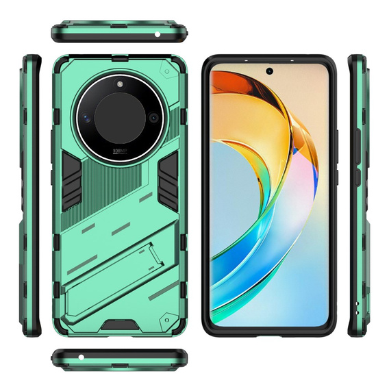 Чехол для Honor Magic 6 Lite 5G, Military kickstand, зелёный