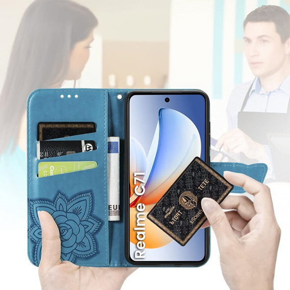 Чохол-книжка для Realme C71, Butterfly, м'яти