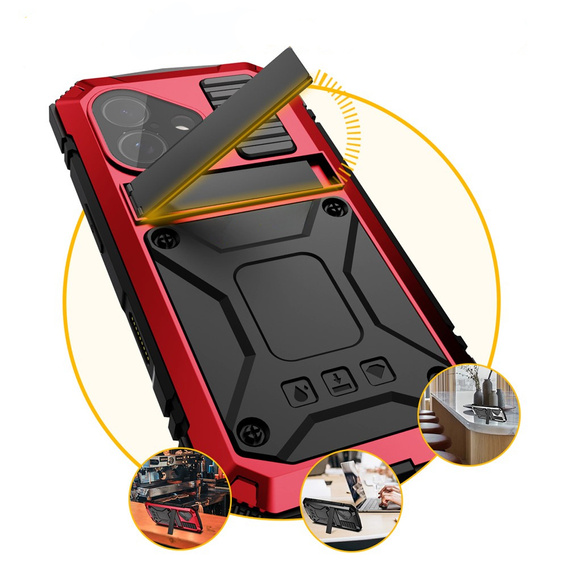 Чехол R-JUST с подставкой и встроенным стеклом для iPhone 17