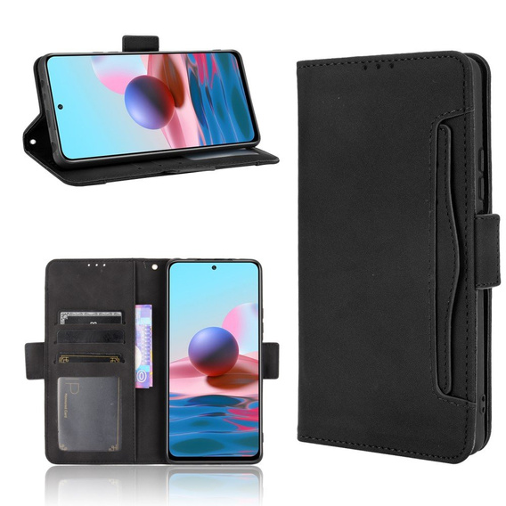 Футляр з клапаном для Xiaomi Redmi Note 10 Pro, Card Slot, чорний