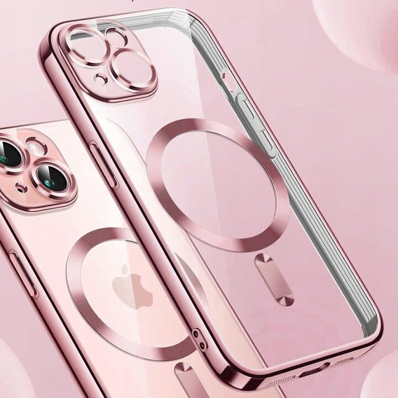 Чохол для iPhone 15, Electro MagSafe, рожевий + Скло на екран