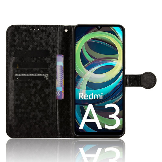Флип-кейс для Xiaomi Redmi A3, Wallet Rhombus, чёрный
