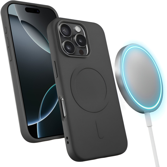 ERBORD Чехол Silicone Mag Cover для iPhone 15 Pro Max, чёрный