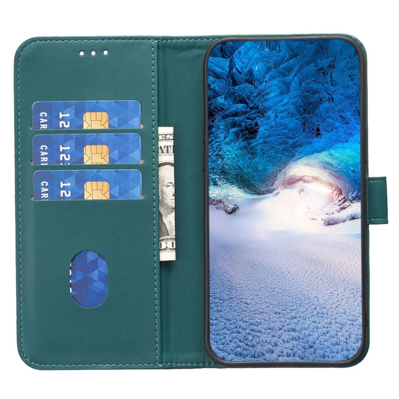 Чохол-книжка для Samsung Galaxy S23 FE, BINFEN Wallet, зелений + скло 9H