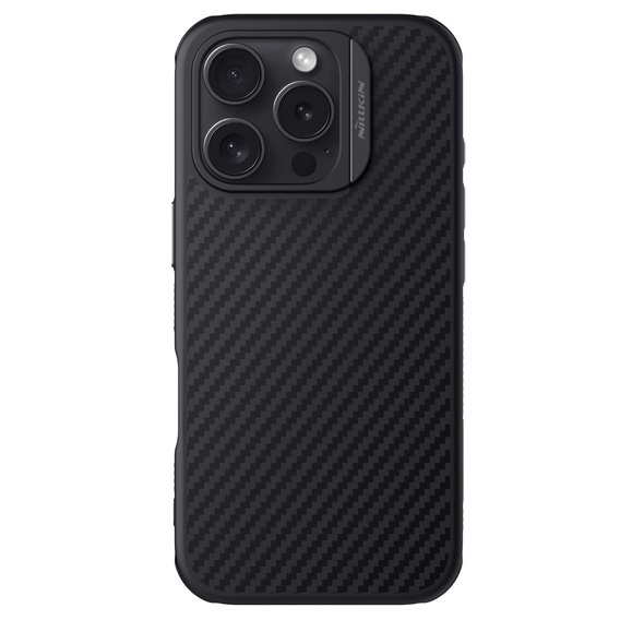 Чохол для iPhone 16 Pro, броньований Nillkin, Carbon Fiber, для Magsafe, чорний