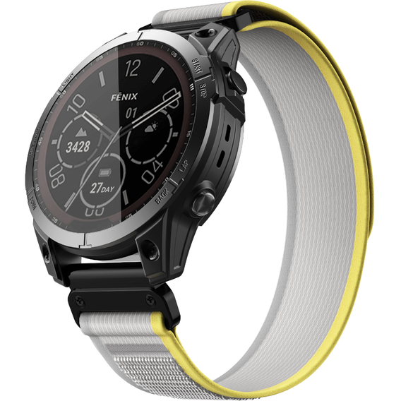 Нейлоновый ремешок до Garmin Fenix 22mm, Beige / Yellow