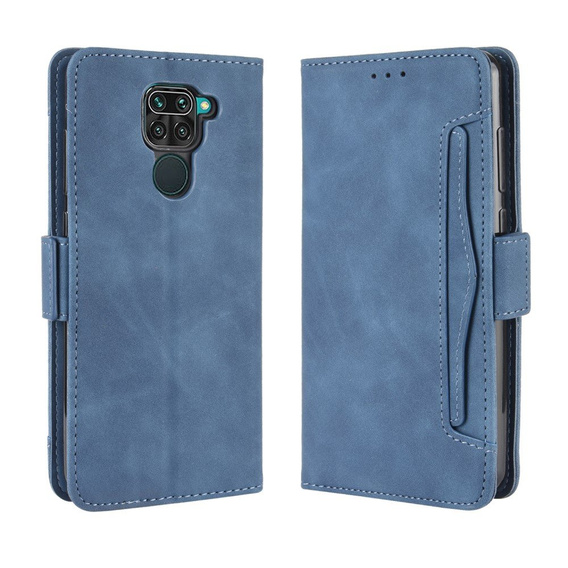 Откидной чехол для Xiaomi Redmi Note 9, Card Slot, синий