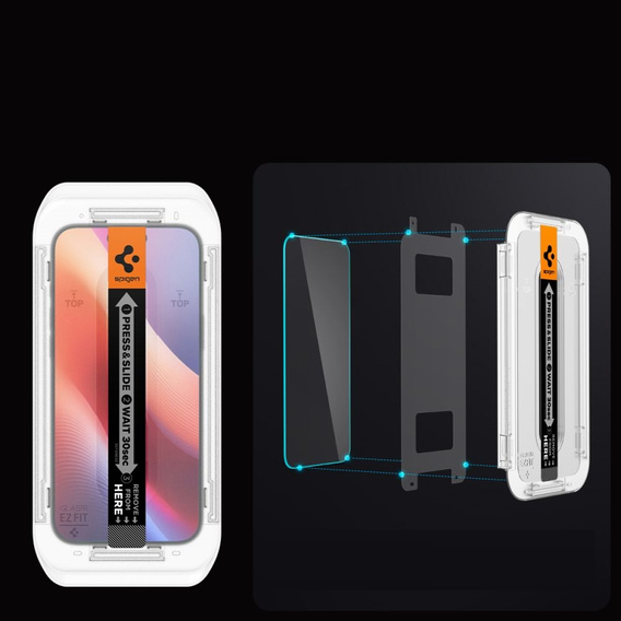 Загартоване скло Spigen для iPhone 17 / 17 Pro / 16 Pro, Glas.TR EZ Fit (2 шт.)