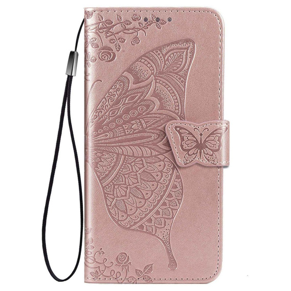 Чохол-книжка для Samsung Galaxy M33, Butterfly, рожевий rose gold
