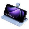 Откидной чехол для Oppo Reno 13, Wallet Zipper Pocket, синий