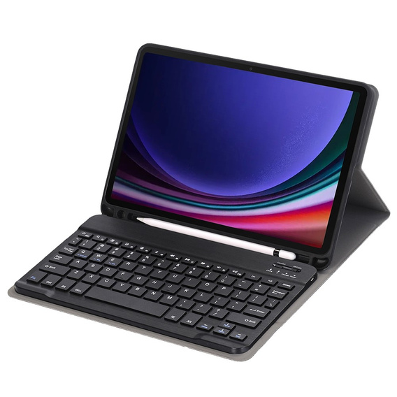 Чехол + клавиатура Samsung Galaxy Tab S9, Leather Pen Slot, чёрный