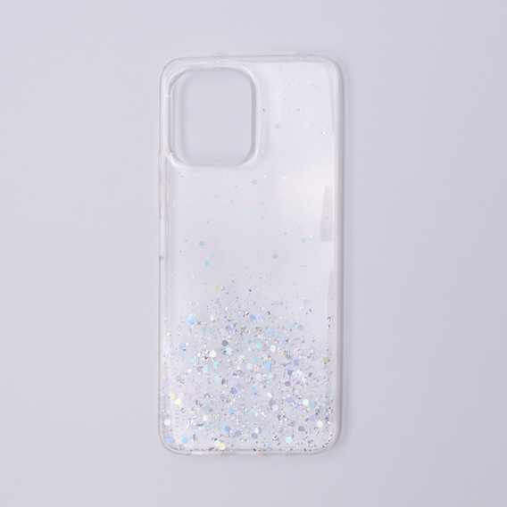 Чехол до Xiaomi Redmi 12, Glittery, прозрачный