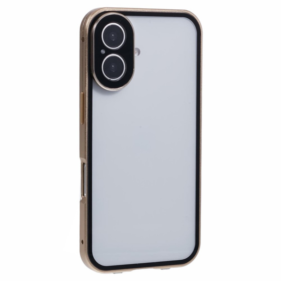 Чохол для iPhone 16, Magnetic Dual Glass, золотий