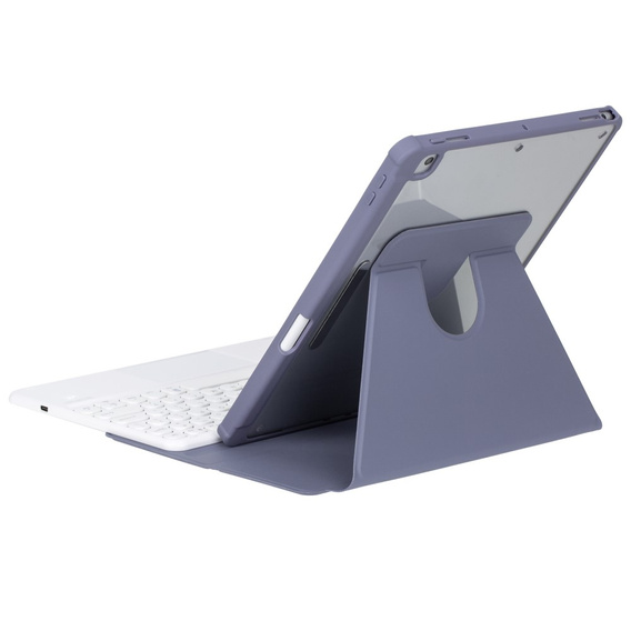 Чехол клавиатура для iPad 11" 2025 A16 (11 gen.) / iPad 10.9" 2022 (10 gen.), Rotary 360° Leather, фиолетовый