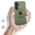 Чехол MagSafe для Samsung Galaxy S24, Military Magnet, зелёный