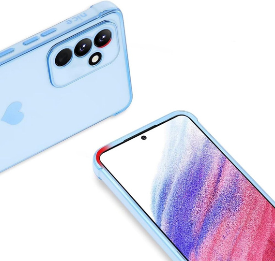 Чехол для Samsung Galaxy A15 4G / 5G, Electro heart, синий + полное клеевое керамическое стекло