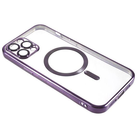 Чохол для iPhone 12 Pro, Electro MagSafe, фіолетовий + Скло на екран