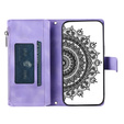 Откидной чехол для Xiaomi Redmi Note 13 Pro 4G / Xiaomi Redmi Note 14S / Xiaomi Poco M6 Pro 4G, Mandala, фиолетовый