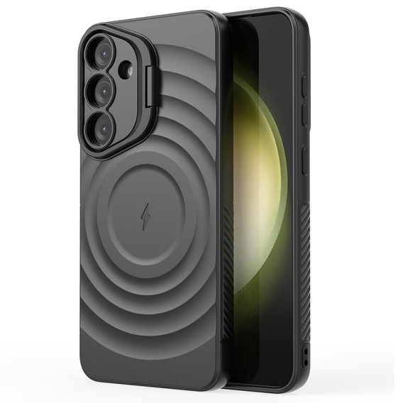 Чохол для Samsung Galaxy S25, Ripple Kickstand, для MagSafe, чорний