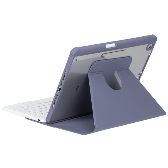 Чехол клавиатура для iPad 11" 2025 A16 (11 gen.) / iPad 10.9" 2022 (10 gen.), Rotary 360° Leather, фиолетовый