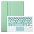 Чохол + клавіатура iPad 10.9 2022 10 Gen, TouchPad Pen Slot, світло-зелений