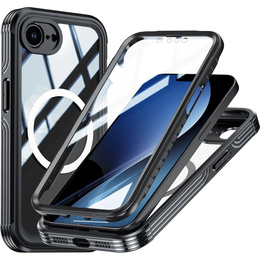 Чехол для iPhone 16E, Shockproof, со стеклом, для MagSafe, чёрный