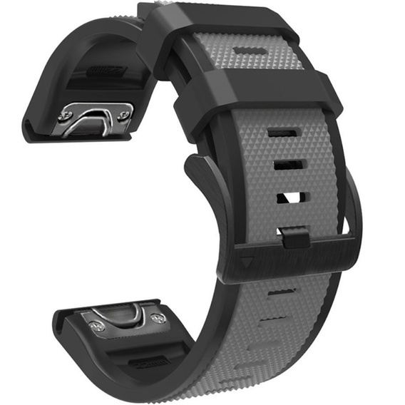 Силиконовый ремешок для Garmin Fenix 5/6/7 Forerunner 945/935, Grey / Black