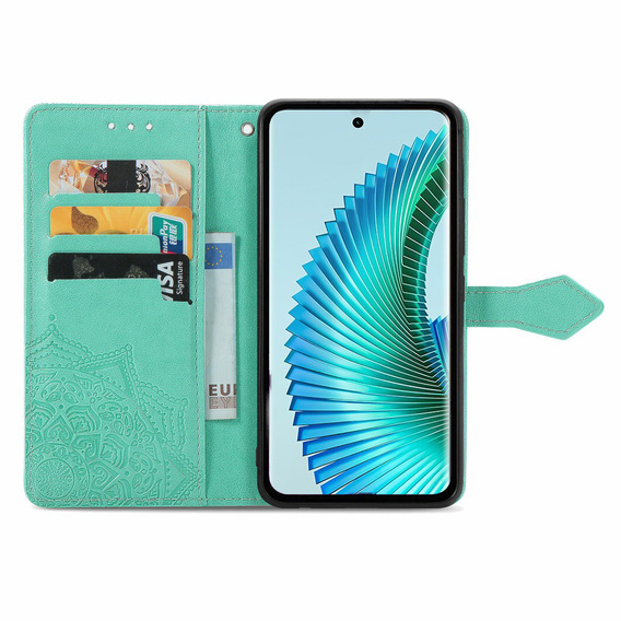 Откидной чехол для Honor Magic 6 Lite 5G, Mandala, зелёный