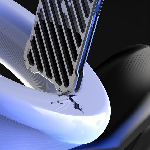 Чохол R-JUST для iPhone 15 Plus, Armoured Hollow, сірий