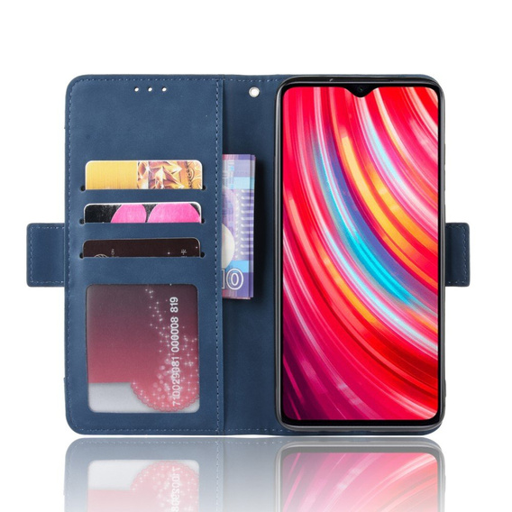 Футляр з клапаном для Xiaomi Redmi Note 8 Pro, Card Slot, темно-синій